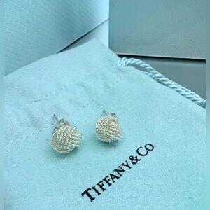 Rare Tiffany & Co. Somerset Twist Knot Earrings in Sterling Silver 925 Retired